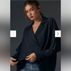 Anthropologie: Dylon Long-Sleeve Wide Placket Top (Small)